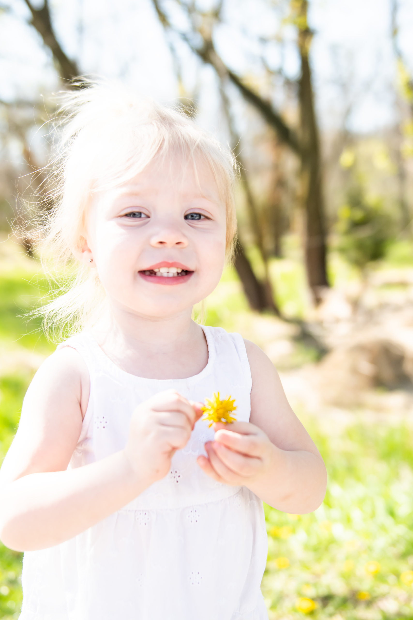 Little girl smiling at Nebraska park