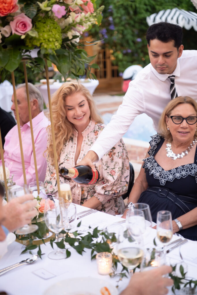champagne being served